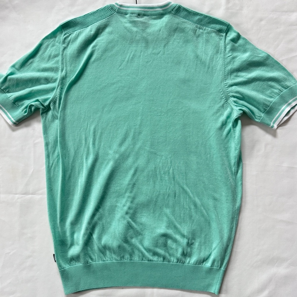 Hugo Boss Mint Green Knitted Short Sleeve Shirt - Picture 4 of 10